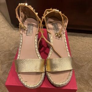 Valentino Gold Wedges